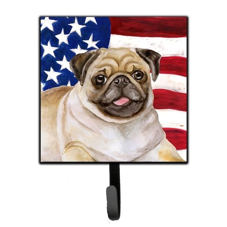 Carolines Treasures Carolines Treasures BB9718SH4 Fawn Pug Patriotic Leash or Key Holder BB9718SH4